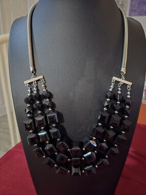 Elegant Black Statement Necklace by